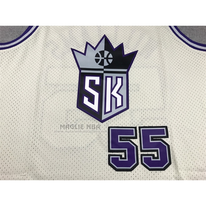 Maglia
 Jason Williams NO 55 Sacramento Kings Mitchell & Ness Chainstitch Crema
